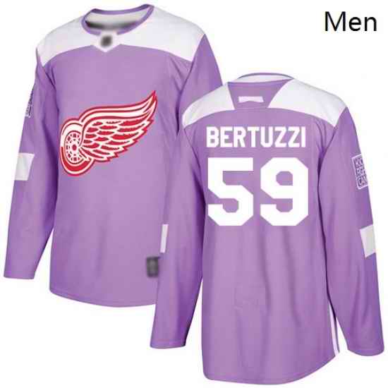 Red Wings #59 Tyler Bertuzzi Purple Authentic Fights Cancer Stitched Hockey Jersey